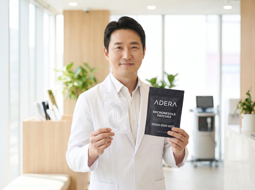 Dermatologist holding the ADERA Microneedle Patches product